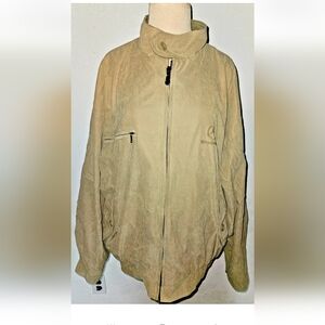 Vintage Mens Mercedes-Benz Tan Jacket Size XL Lightweight Full Zip